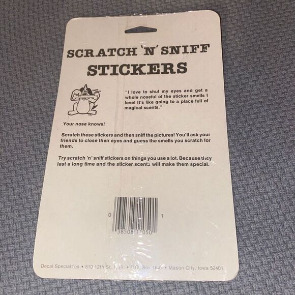 Scratch n Sniff Stickers Vintage Decal Specialities 1980’s Extravagant Moodie Pu - Picture 5 of 8